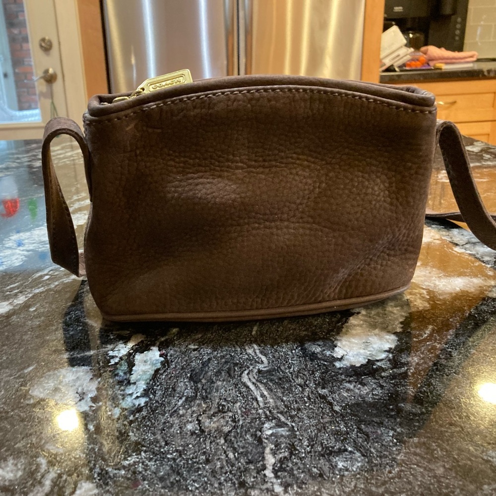 Coach Nubuc suede small shoulder strap purse
